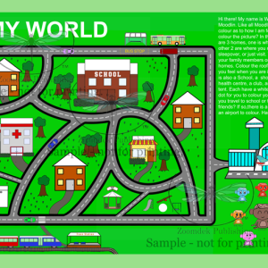My World Worksheet, by Zoomdek Publishing.