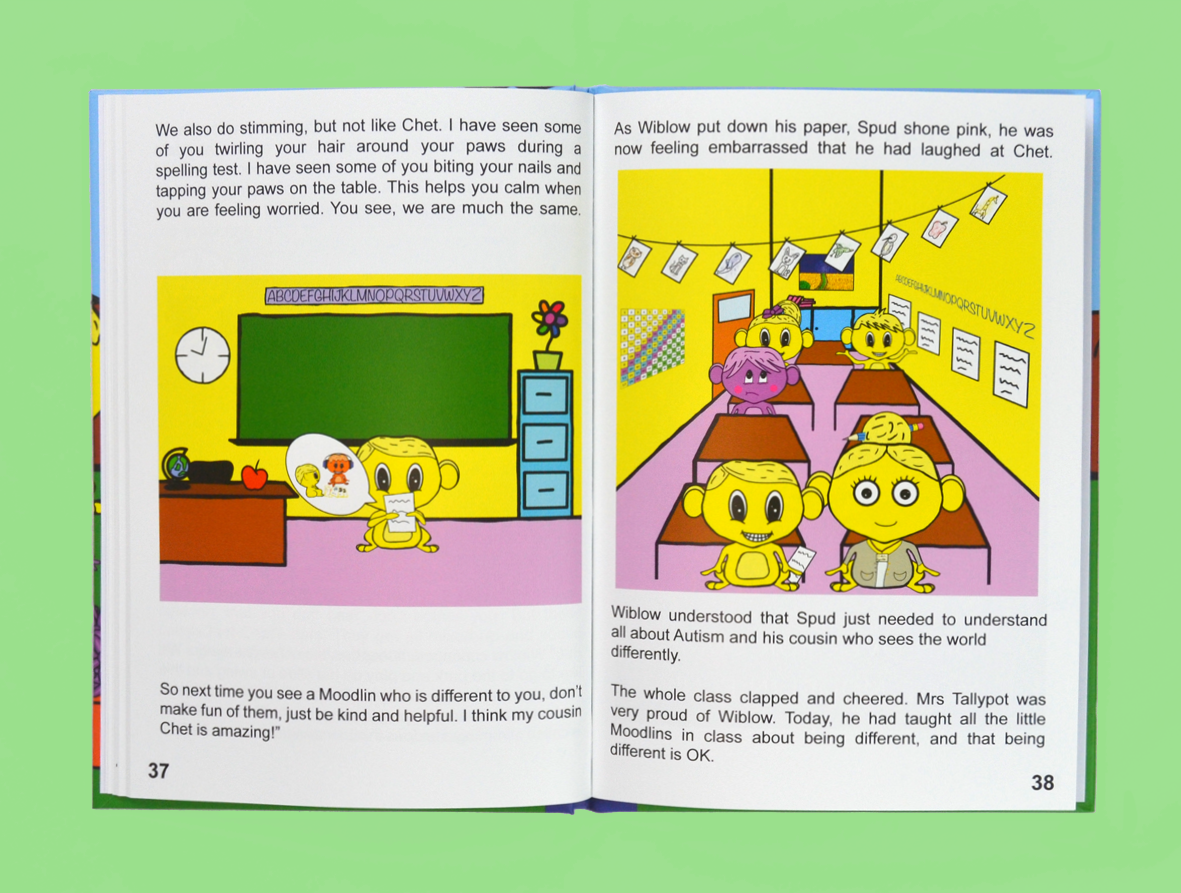 My Cousin Chet Has Autism. Pages 37 & 38.